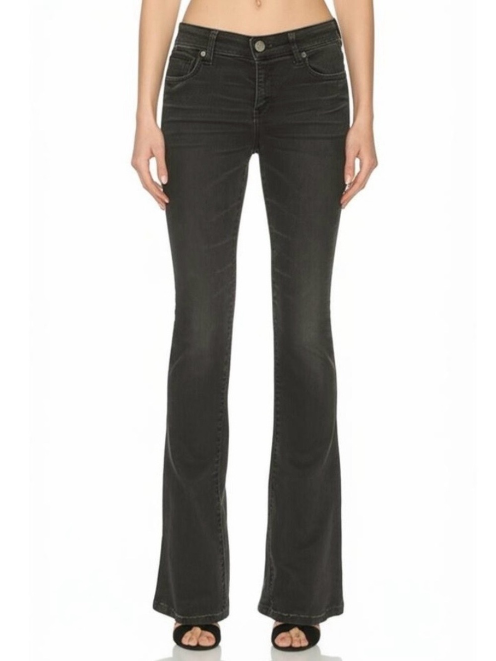 BKE Payton Tailored Bootcut Distressed Black Jeans Size 27R Stretch Rock Western